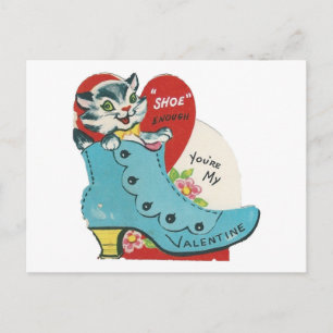 Cartão Postal De Festividades Namorados do Gatinho Vintage