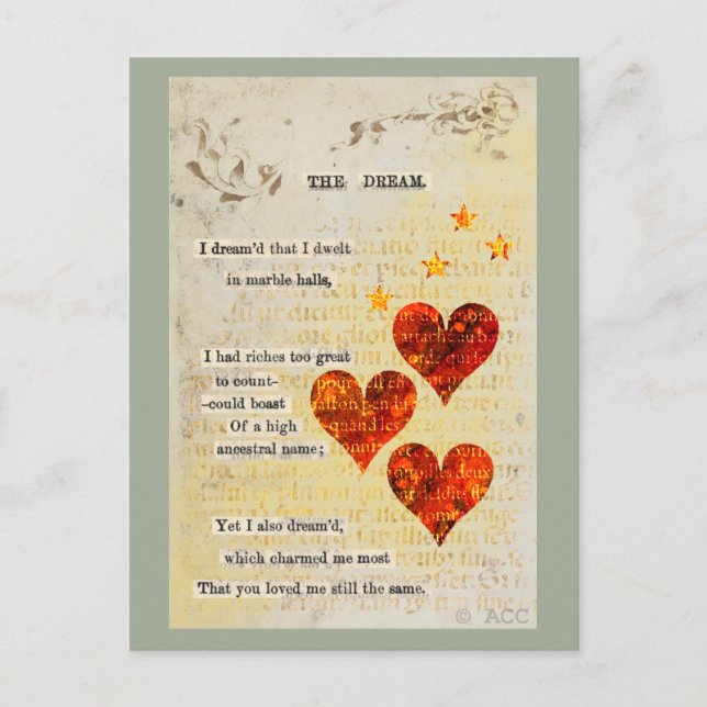 Cartão Postal De Festividades Namorados dos corações dos sonhos (Frente)