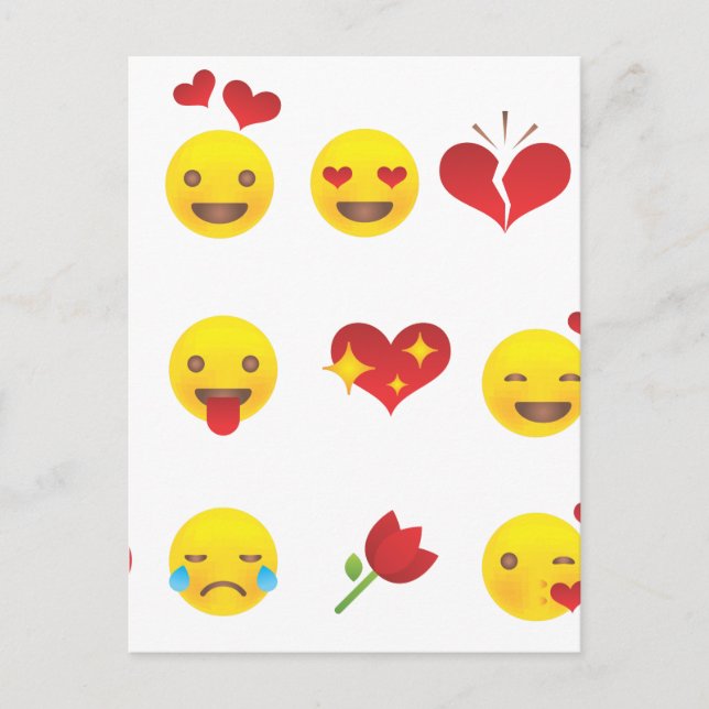 Cartão Postal De Festividades Namorados Emojis (Frente)