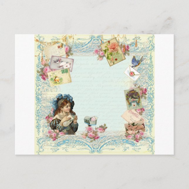 Cartão Postal De Festividades Namorados Ephemera Love Letters (Frente)