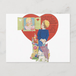Cartão Postal De Festividades Namorados "Fair Weather" de Vintage
