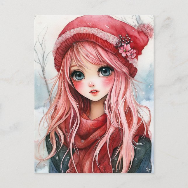 Cartão Postal De Festividades Namorados Girl (Frente)