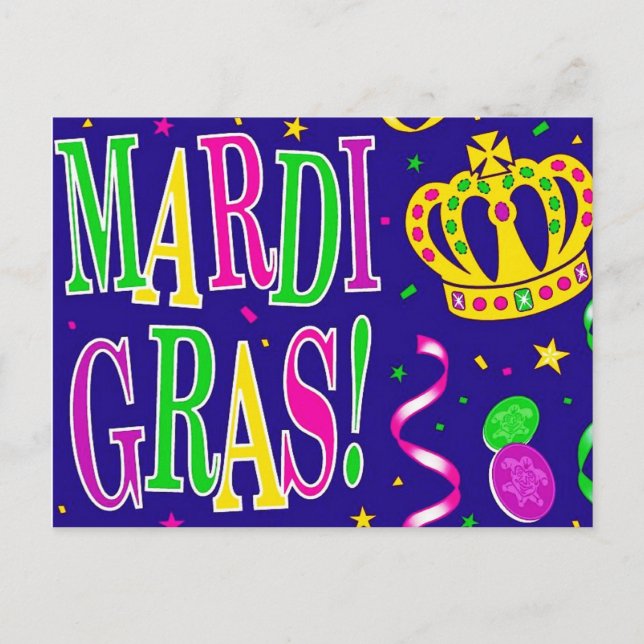 CARTÃO POSTAL DE FESTIVIDADES NAMORADOS MARDI GRAS (Frente)