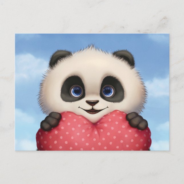 Cartão Postal De Festividades Namorados Panda (Frente)
