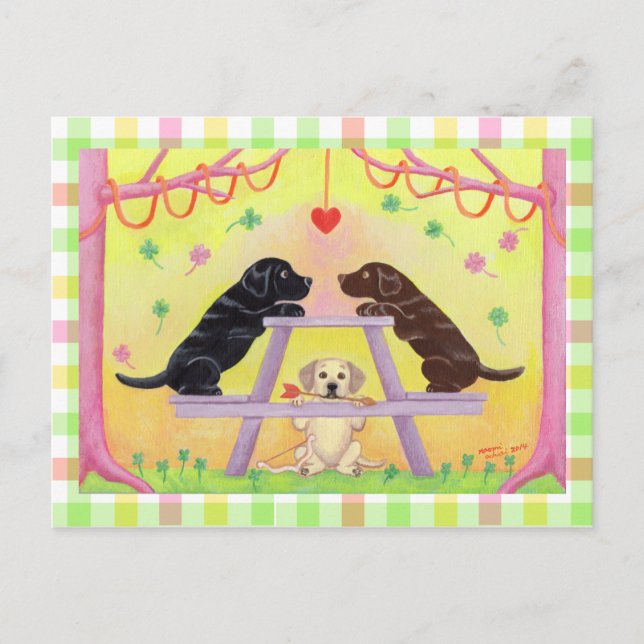 Cartão Postal De Festividades Namorados Romance do laboratório (Frente)