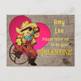 Cartão Postal De Festividades Namorados Rustic Retro Cowboy