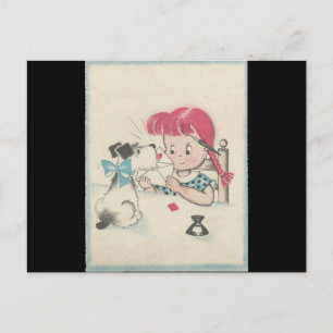 Cartão Postal De Festividades Namorados "Selado com o Beijo Cachorro"