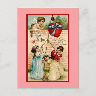 Cartão Postal De Festividades Namorados verdadeiros do vintage, crianças,