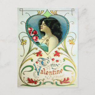 Cartão Postal De Festividades Namorados vitoriano