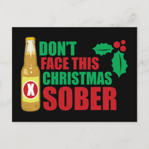 Cartão Postal De Festividades Não encare este Natal Sober