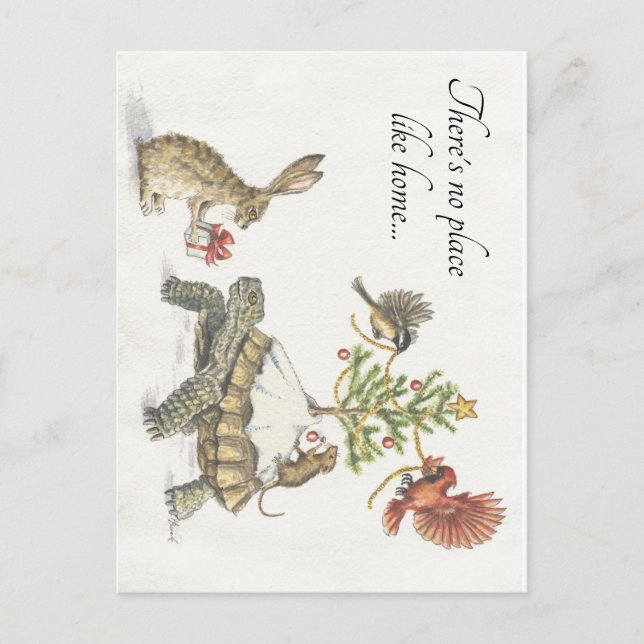 Cartão Postal De Festividades Não há lugar como casa para as Festas! (Frente)