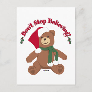 Cartão Postal De Festividades Não Pare de Acreditar! Urso de Natal