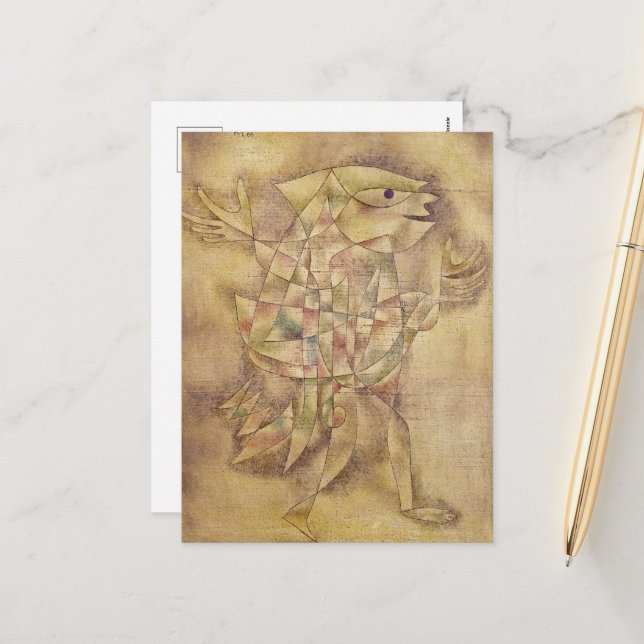 Cartão Postal De Festividades Narr em Trance por Paul Klee (Frente/Verso In Situ)