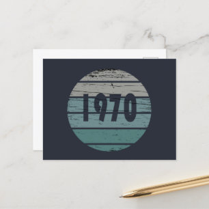 Cartão Postal De Festividades nascer de aniversário de 1970