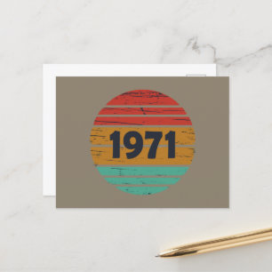 Cartão Postal De Festividades Nascer de aniversário de 1971