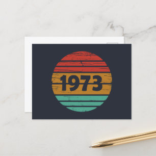 Cartão Postal De Festividades Nascer de aniversário de 1973