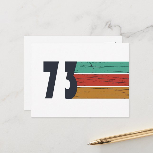 Cartão Postal De Festividades nascer de aniversário de 1973 (Frente/Verso In Situ)