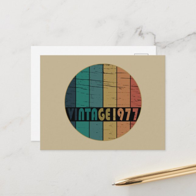 Cartão Postal De Festividades Nascer de aniversário de 1977 (Frente/Verso In Situ)