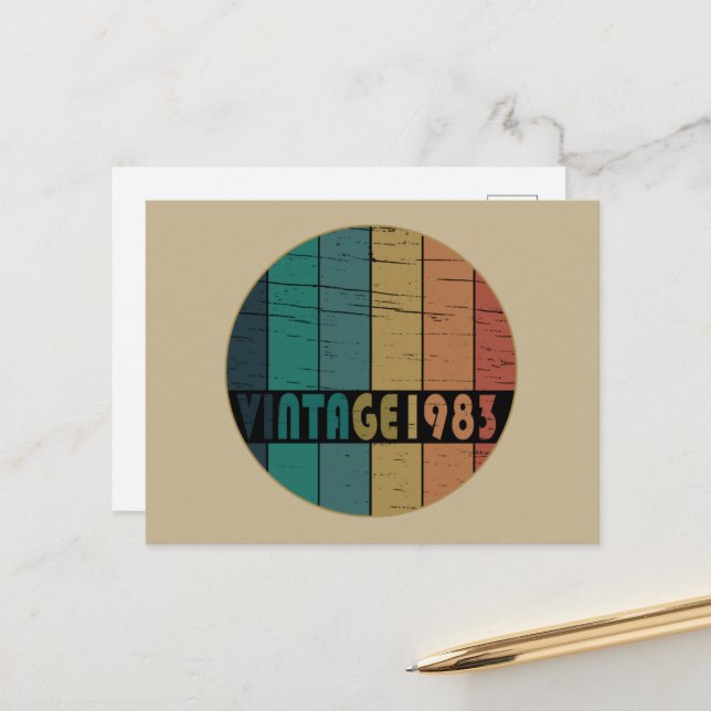 Cartão Postal De Festividades Nascer de aniversário de 1983 (Frente/Verso In Situ)