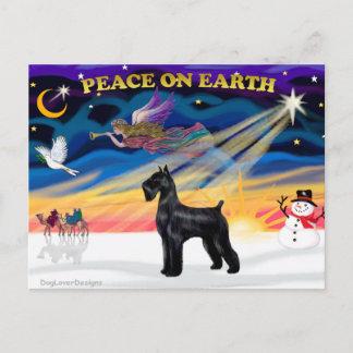 Cartão Postal De Festividades Nascer do Sol de Natal - Schnauzer (Gigante Preto)
