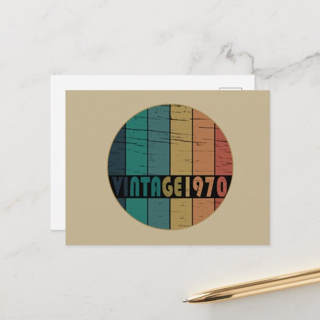 Cartão Postal De Festividades Nascer em presente de aniversário de 1970 (Frente/Verso In Situ)