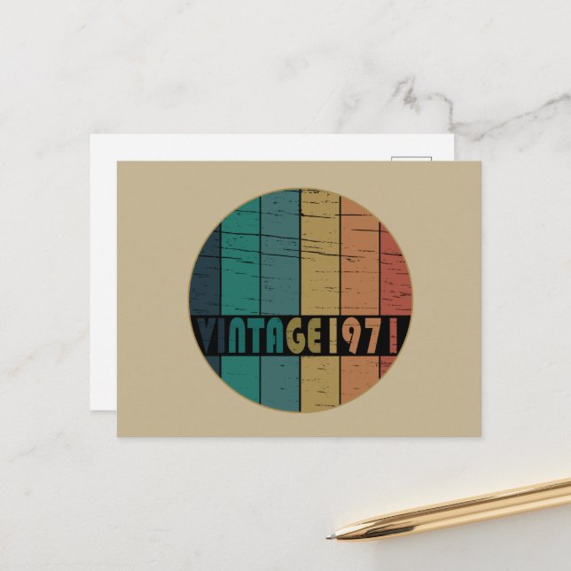 Cartão Postal De Festividades Nascer em presente de aniversário de 1971 (Frente/Verso In Situ)