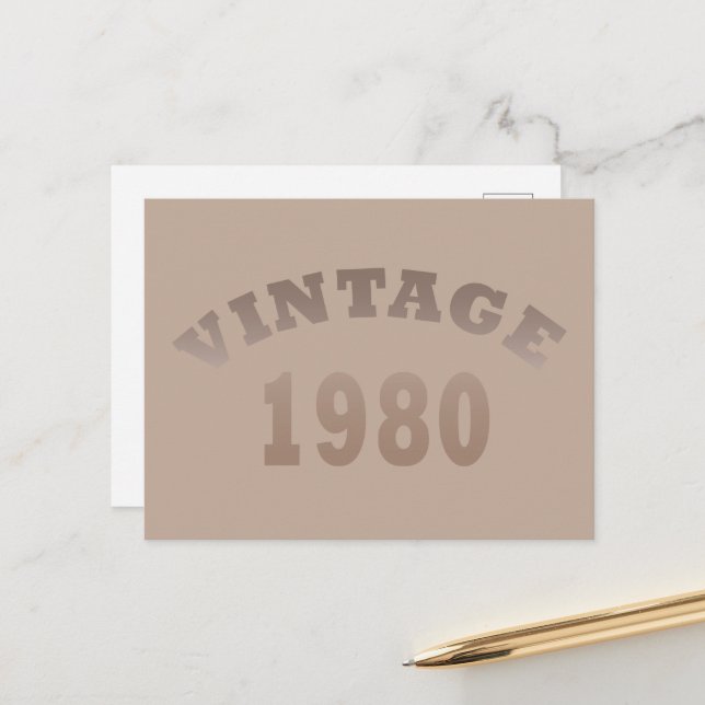 Cartão Postal De Festividades Nascer em presente de aniversário de 1980 (Frente/Verso In Situ)