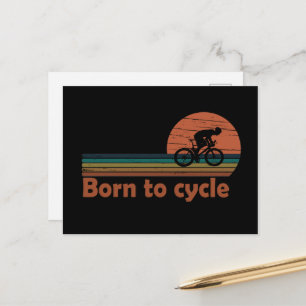 Cartão Postal De Festividades nascer para ciclismo de vintage