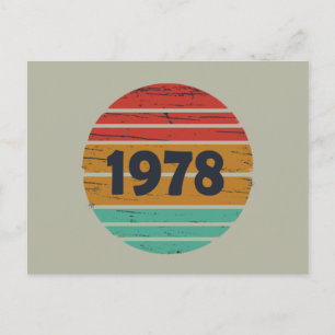 Cartão Postal De Festividades Nascido em 1978 aniversário vintage