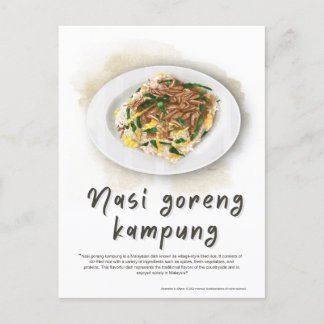Cartão Postal De Festividades Nasi Goreng Fried Rice Malásia