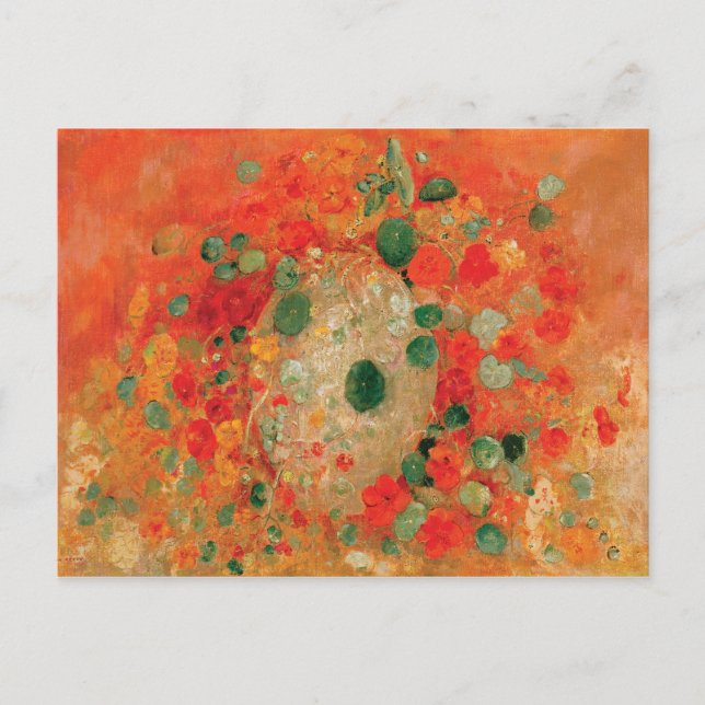 Cartão Postal De Festividades Nastúrbios por Odilon Redon (Frente)