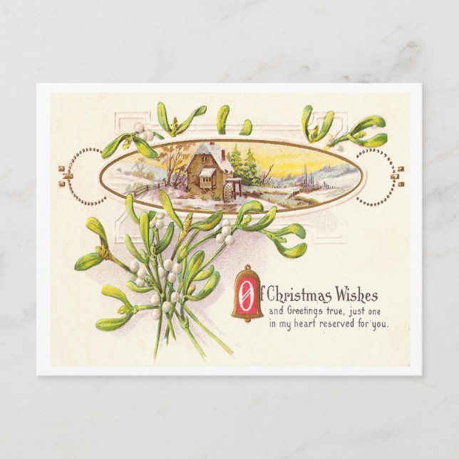 Cartão Postal De Festividades Natais vintages (Frente)