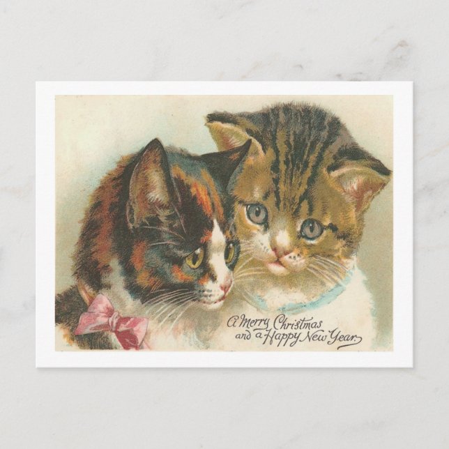 Cartão Postal De Festividades Natais vintages (Frente)