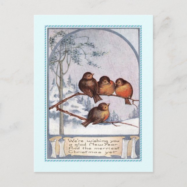 Cartão Postal De Festividades Natais vintages (Frente)