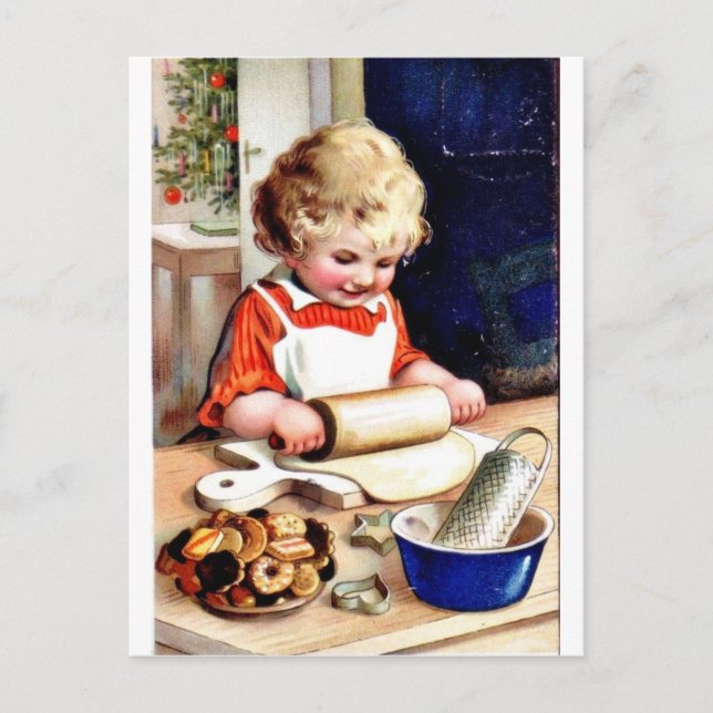 Cartão Postal De Festividades Natais vintages (Frente)