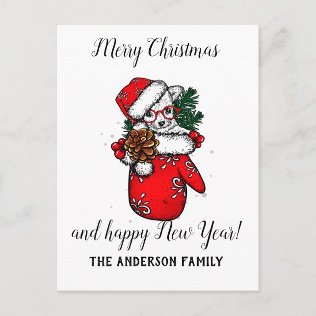 Cartão Postal De Festividades Natais vintages (Frente)