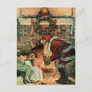 Cartão Postal De Festividades Natais vintages, Crianças do Papai Noel Vitoriano