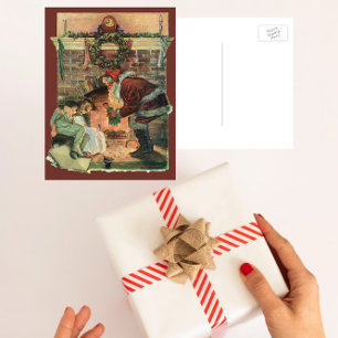 Cartão Postal De Festividades Natais vintages, Crianças do Papai Noel Vitoriano