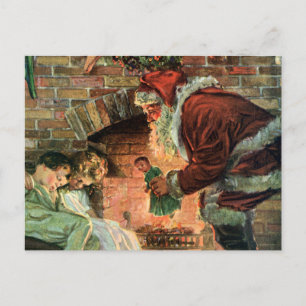 Cartão Postal De Festividades Natais vintages, Crianças do Papai Noel Vitoriano