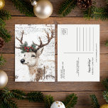 Cartão Postal De Festividades Natais vintages Deer Collage paper<br><div class="desc">Envie desejos de feriado com nossos Natais vintages personalizados Deer Collage postais! Este charmoso design apresenta um adorável cervo colocado contra um pano de fundo nostálgico, perfeito para capturar o espírito da estação. Personalize-o com a sua própria mensagem e torne-o verdadeiramente especial para os amigos e a família. Quer você...</div>