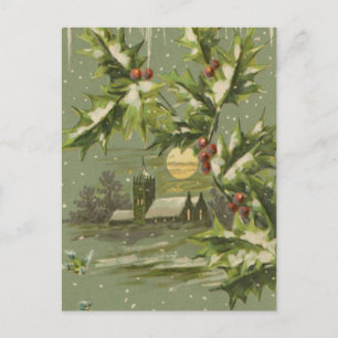 Cartão Postal De Festividades Natais vintages Eve Night