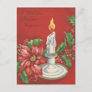 Cartão Postal De Festividades Natais vintages Felicidade