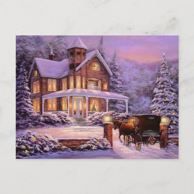 Cartão Postal De Festividades Natais vintages No País (Frente)