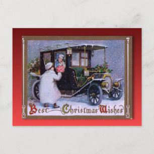 Cartão Postal De Festividades Natais vintages, Oferta de flores