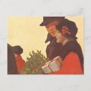 Cartão Postal De Festividades Natais vintages, Presente de Amor e Romance Compra