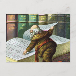 Cartão Postal De Festividades natais vintages, Santa Claus, Lista Bela