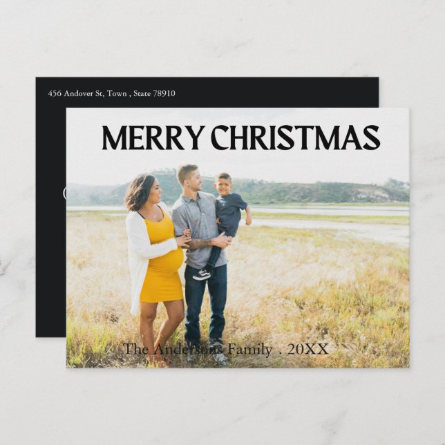 Cartão Postal De Festividades Natal 1 - Feriado da família de fotos (Frente/Verso)