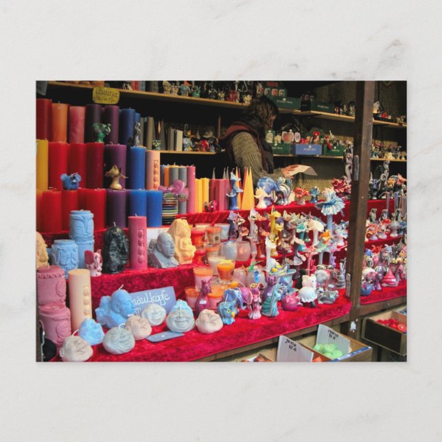 Cartão Postal De Festividades Natal alemão, Velas acendem o Natal (Frente)