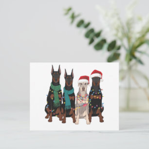 Cartão Postal De Festividades Natal Amante Doberman Mãe de Cachorro Férias 