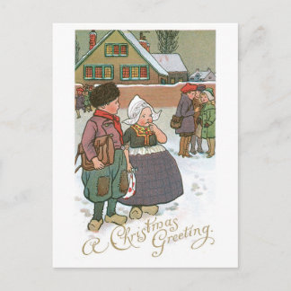 Cartão Postal De Festividades Natal antigo